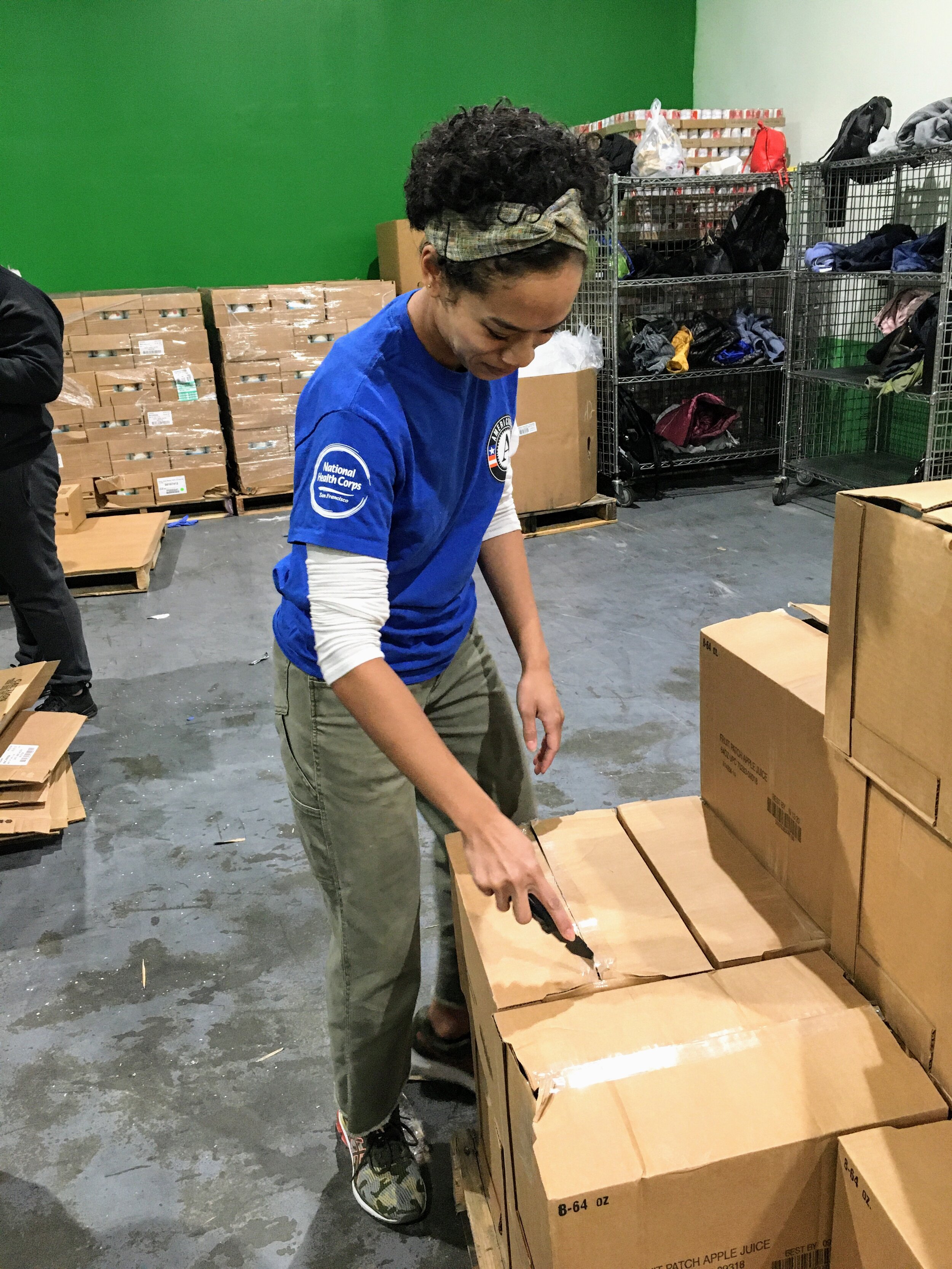 NHC SF member Whitney Francis at SF-Marin Food Bank