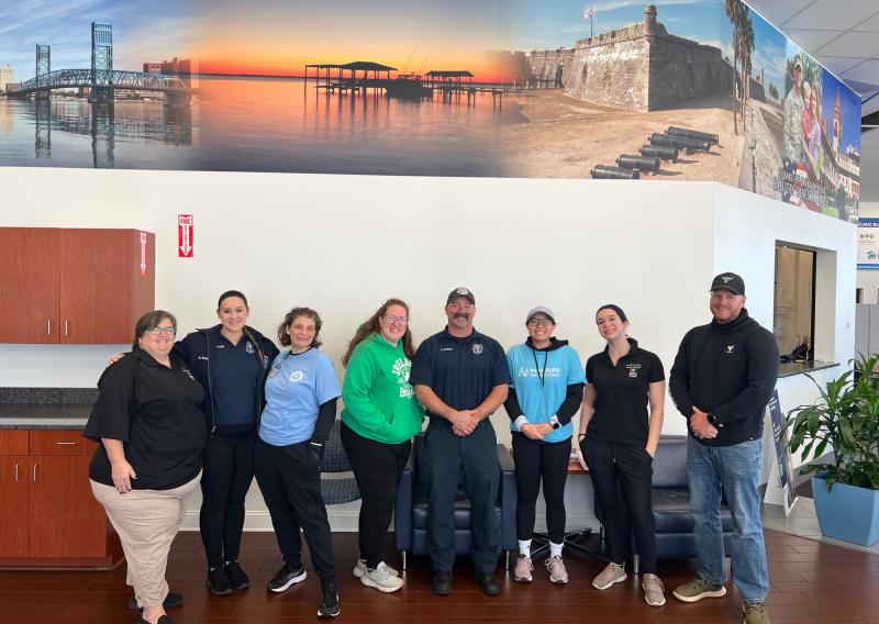 Member Natalie Griffiths, 2nd from right, at a Child Passenger Safety Technician training